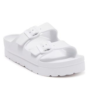 Mia Kiana White Eva Sandals; Size 8; never worn, brand new!
